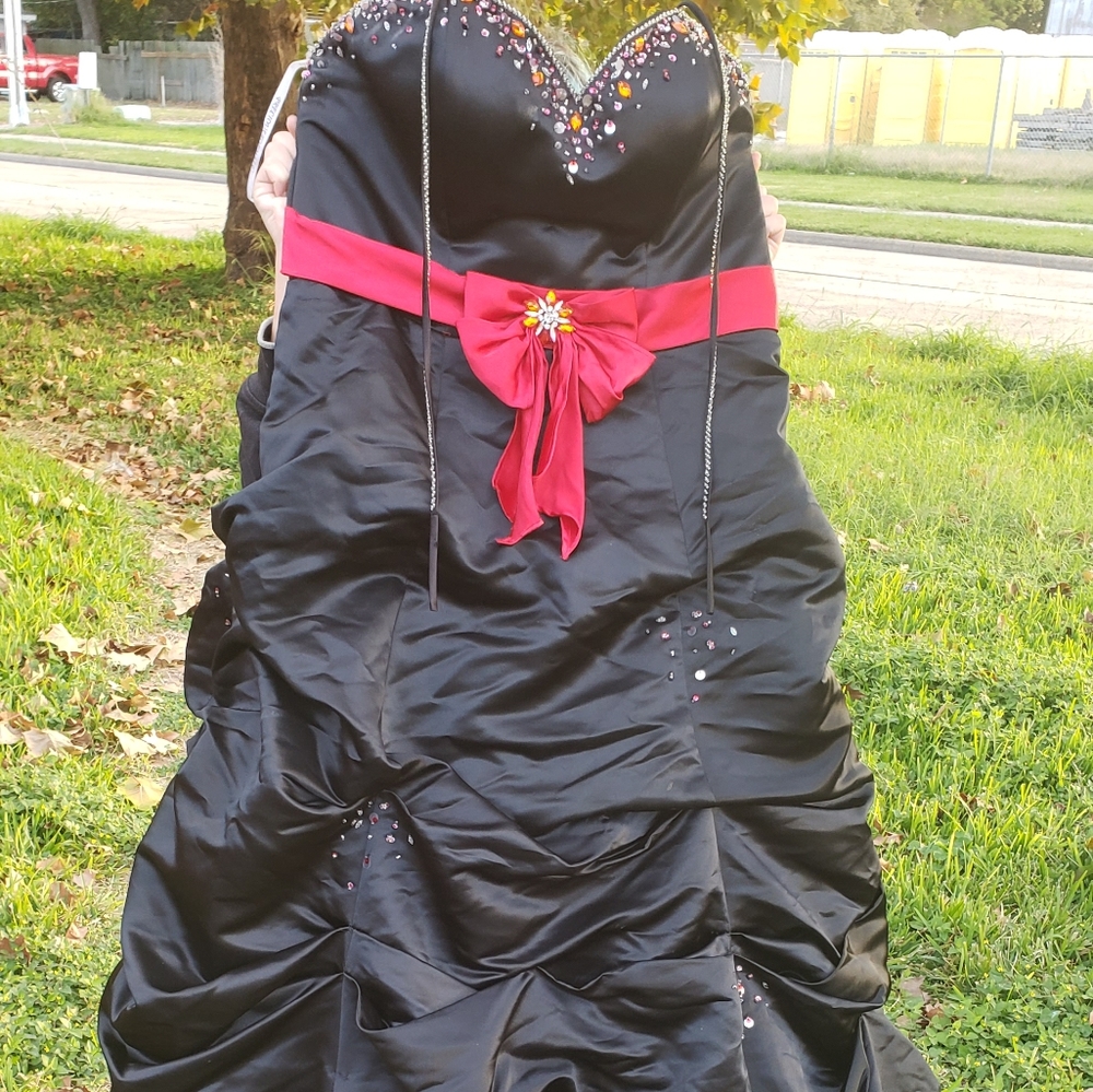 A black n red formal dress